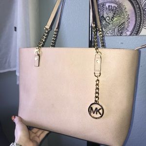 Michael Kors shoulder purse, beige/tan